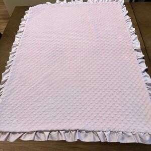 Carter's Child Blanket‎ of Mine Pink Minky Dot Baby Blanket Ruffle Satin Trim